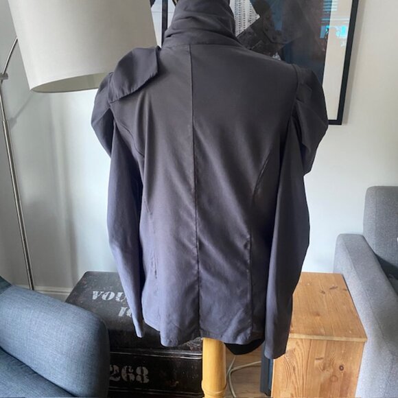 JASAMBAC Blouse Bow puff pouf sleeve top - DARK GREY, Large (12 US) - Picture 8 of 8